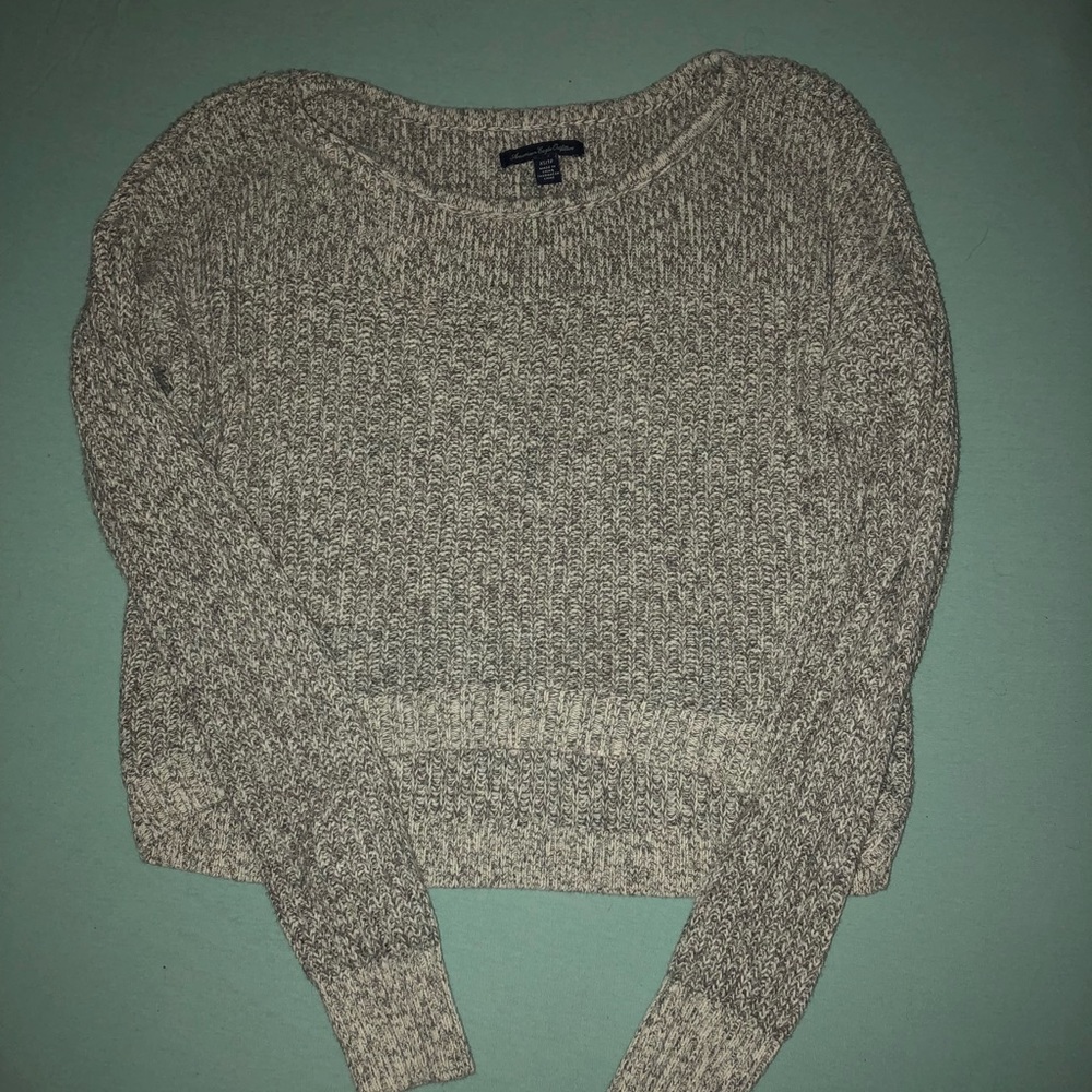 grey cropped sweater